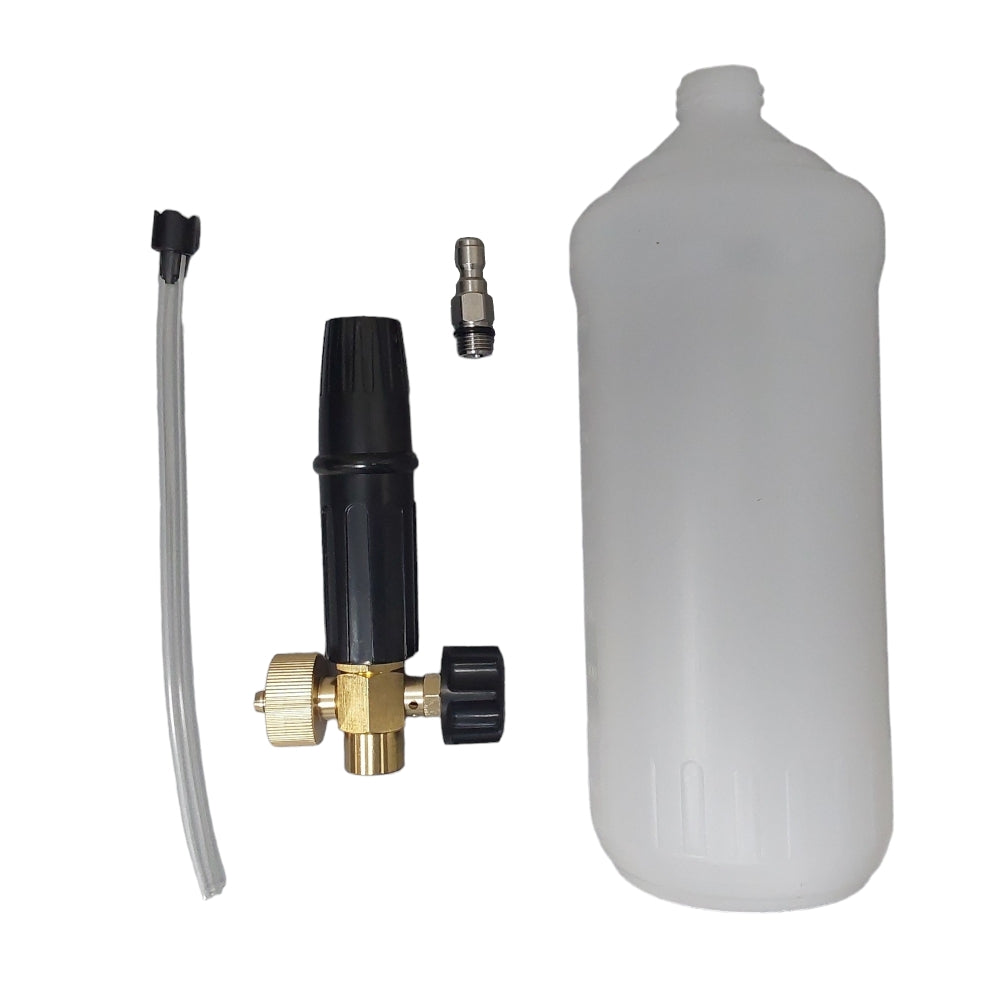 Proven Part Pressure Washer Gun M22 Female With 1/4" Female Quick Connector, 5 Tips and Foam Applicator and 50' 1/4" Hose M22xM22