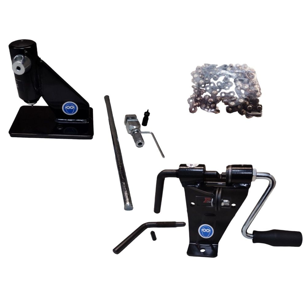 100ft Roll 3/8" .050 Chisel Ripping Chainsaw Chain With Breaker And Spinner Kit