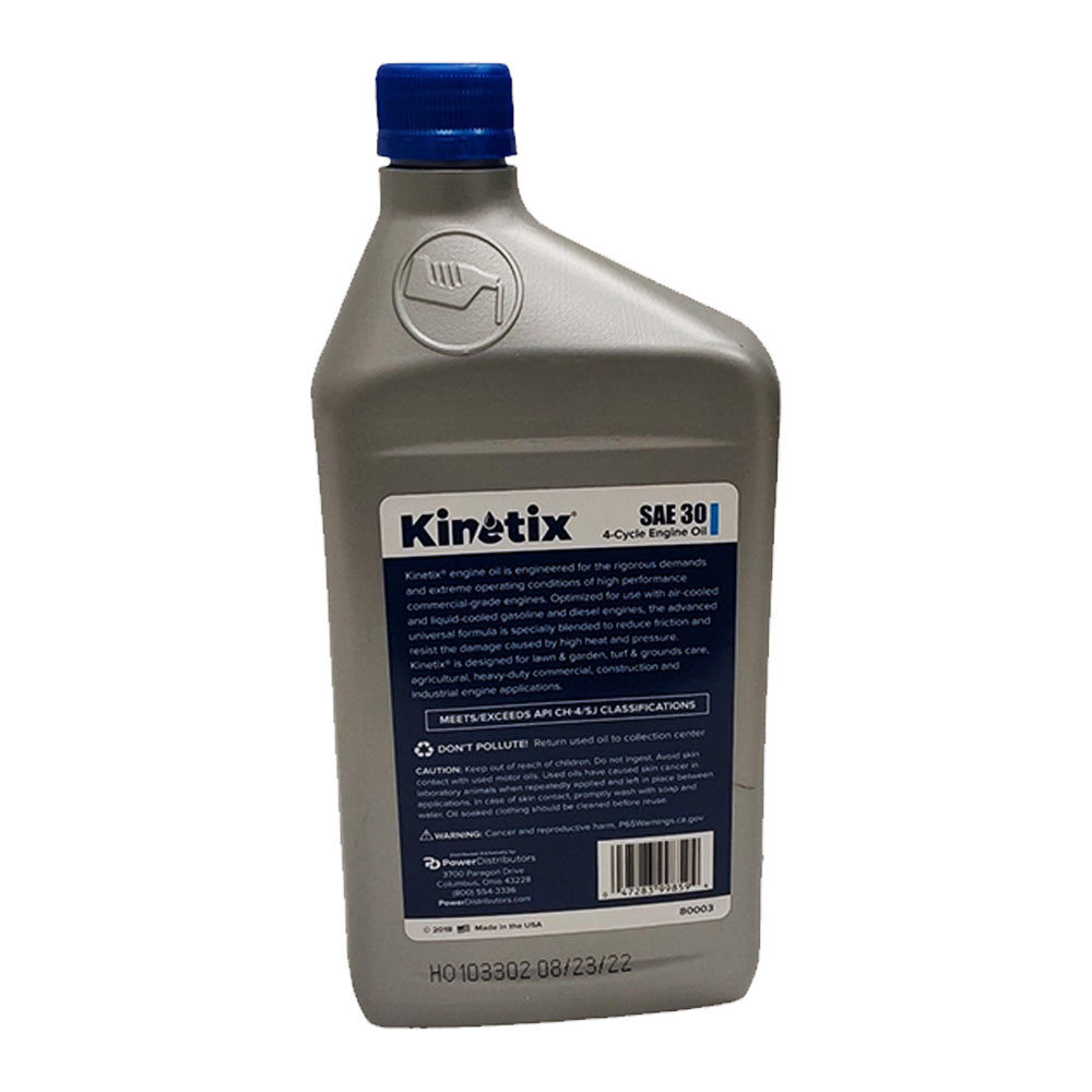 12PK Quart Kinetix High Performance Small Engine SAE 30Oil 80003 4-Cycle Engine