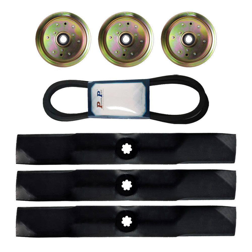Proven Part 54" Deck Blade Belt & Idler Kit For John Deere D170 G110 190C LA150 LA175