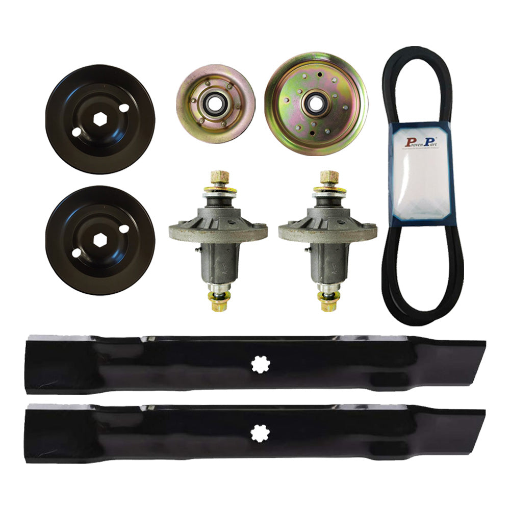 Proven Part 42" Mower Deck Rebuild Kit Fits Jd Spindles Pulleys Blades