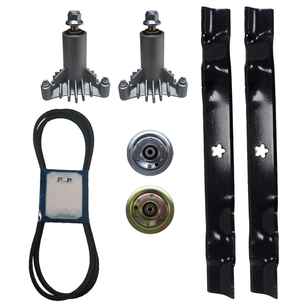 42" Deck Rebuild Kit For Craftsman DYT4000 Belt Pulleys Blades Spindles