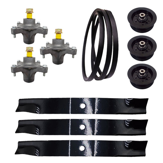 Proven Part Deck Rebuild Kit Blades Pulley Spindles Belt Fits 119-8820 117-7268 Compatible With Toro Timecutter