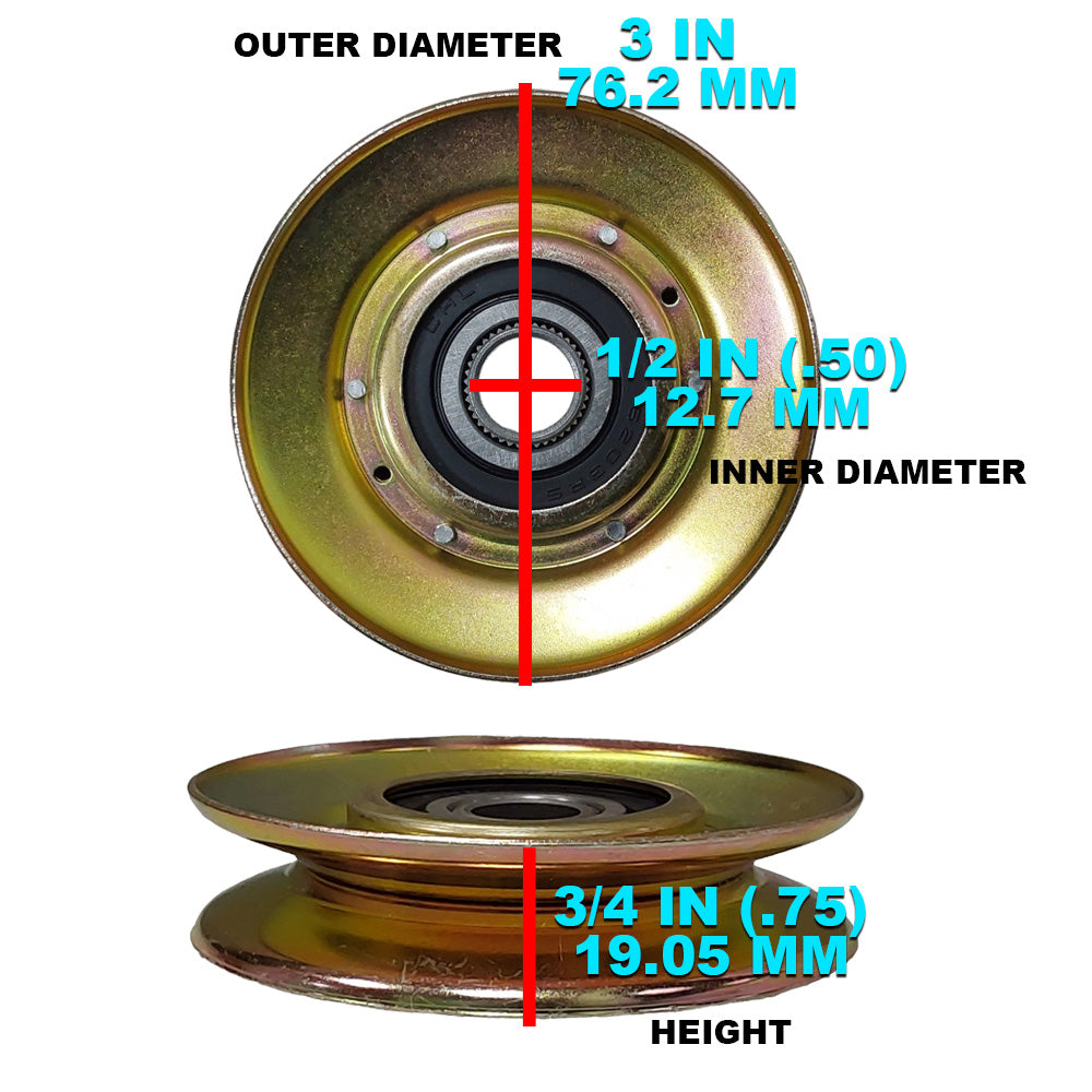Proven Part V-Belt Idler Pulley Heavy Duty Bearings For 20613 420613