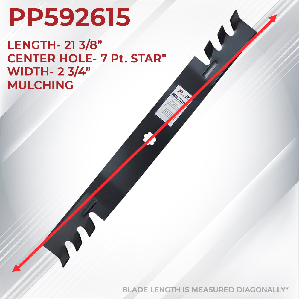 Proven Part 4x Mulching Blade 21.38In Fits John Deere 102, 115, 125, 135, D100, D110, D120, D130, LA100, LA105, LA110, LA115, LA120, LA135, X110, X120 and Z225