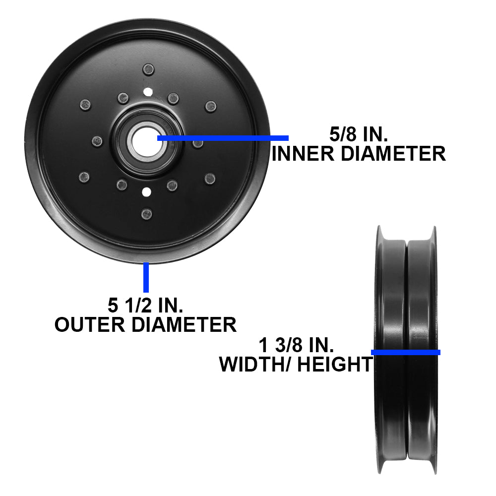 Proven Part Flat Idler Pulley For Exmark 1-613098