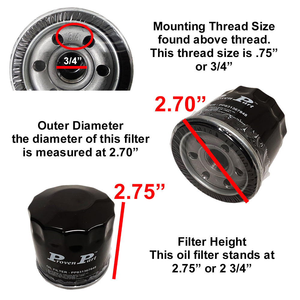 Proven Part Oil Filter Fits Toro 136-7848 120-4276 127-9222
