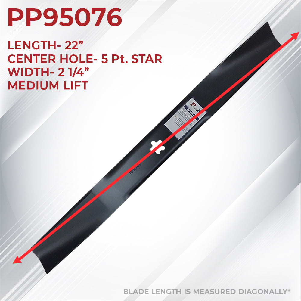 4x Proven Part Medium Lift Blade 22In Fits Husqvarna 22" Deck Walk-behind mowers: 7022, 7022F, 7022KR, 8522, HD700L, HD800HW, HD775HW, HU775AWD, HU800HW, HD600L, 7022R, HD725E, HU675AWD, HU600F