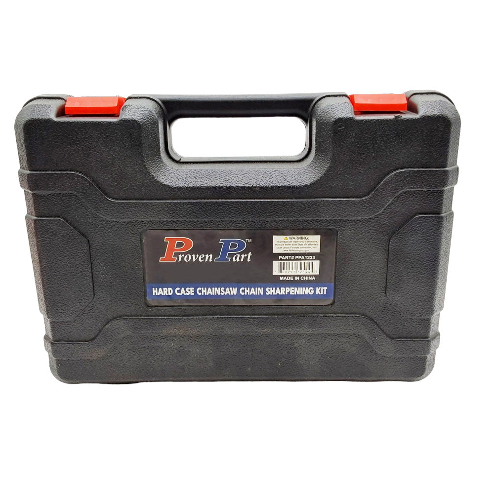 Proven Part 3-14" Full Chisel Chain 3/8" LP .043" G 50DL, 1 Qt Chain Oil, Files Wedge Vise Scrench