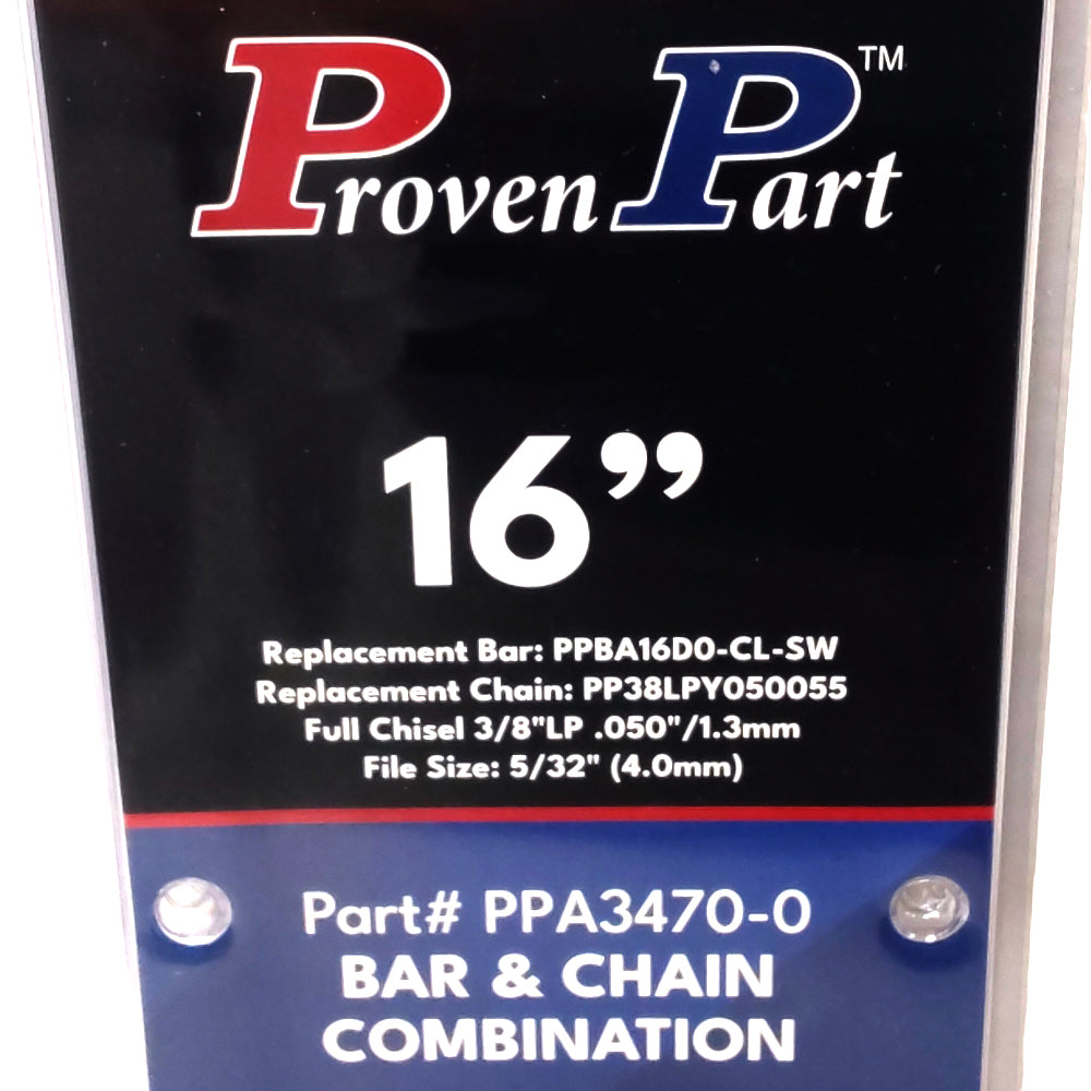Proven Part Chainsaw Guide Bar & Chain For Stihl MS170 3005 000 4813 16 Inch .050" 3/8" 55DL