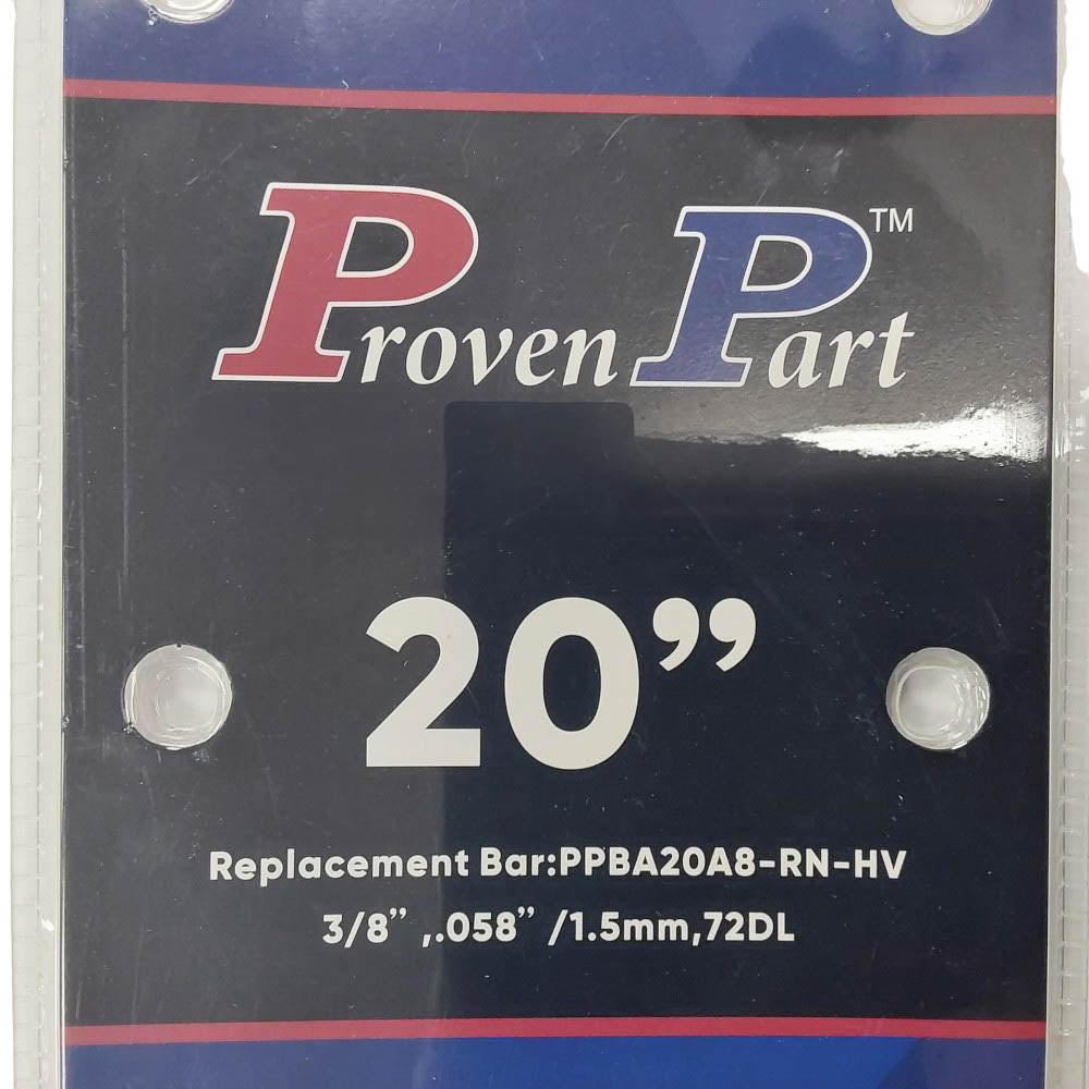 Proven Part 20" Guide Bar 3/8" .058" 72DL 208SLHD009 208RNDD009 RN HV D009