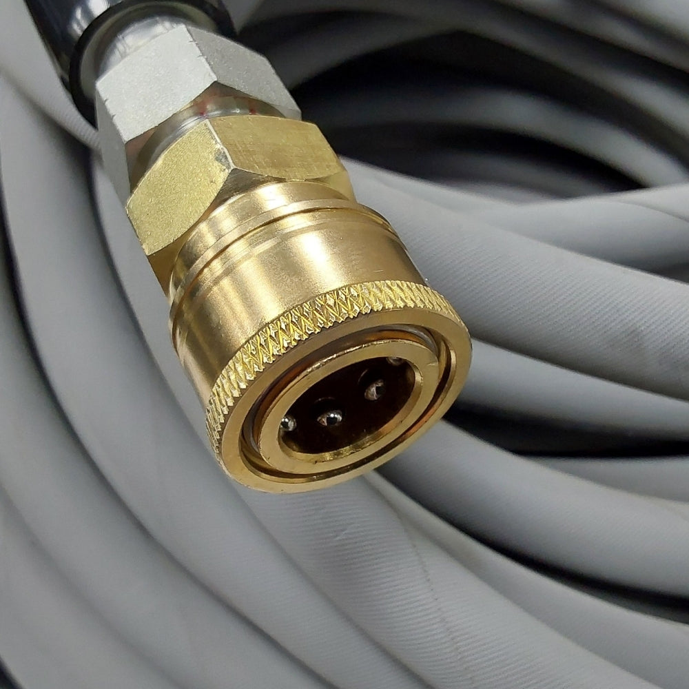 Proven Part 100ft. 3/8" Pressure Washer Hose 4500PSI Gray With Quick Connects