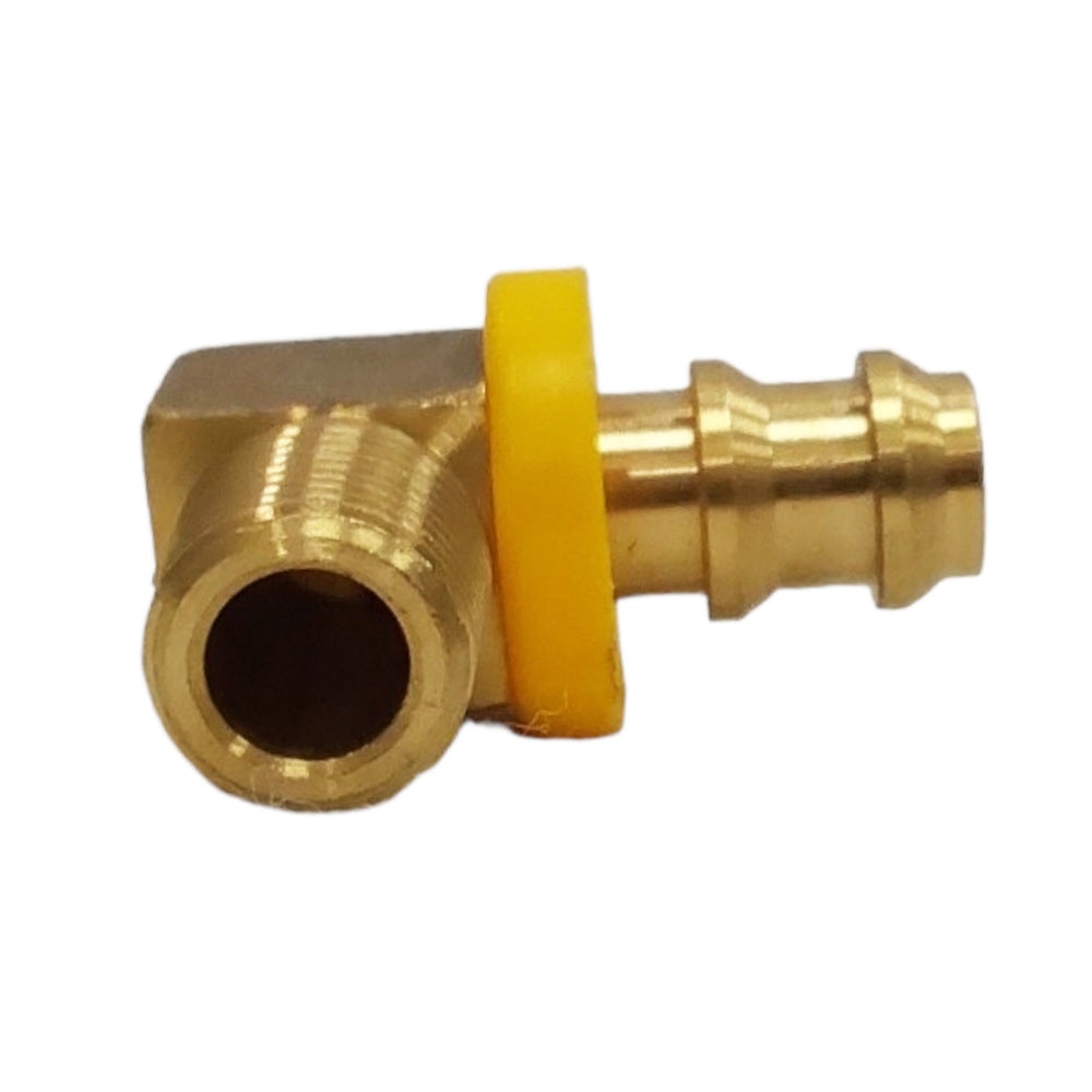 Proven Part Brass Adapter Fitting 90 Degree 1/4" Npt X 3/8" Hose Barb Harley Fuel Oil Line