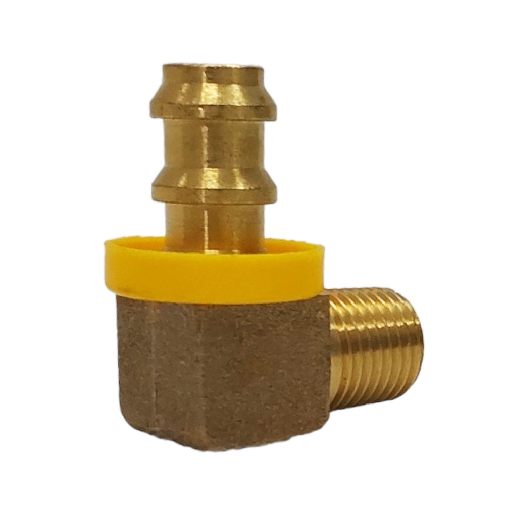 Proven Part Brass Adapter Fitting 90 Degree 1/4" Npt X 3/8" Hose Barb Harley Fuel Oil Line