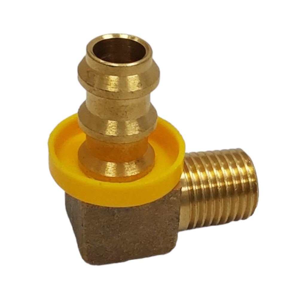 Proven Part Brass Adapter Fitting 90 Degree 1/4" Npt X 3/8" Hose Barb Harley Fuel Oil Line