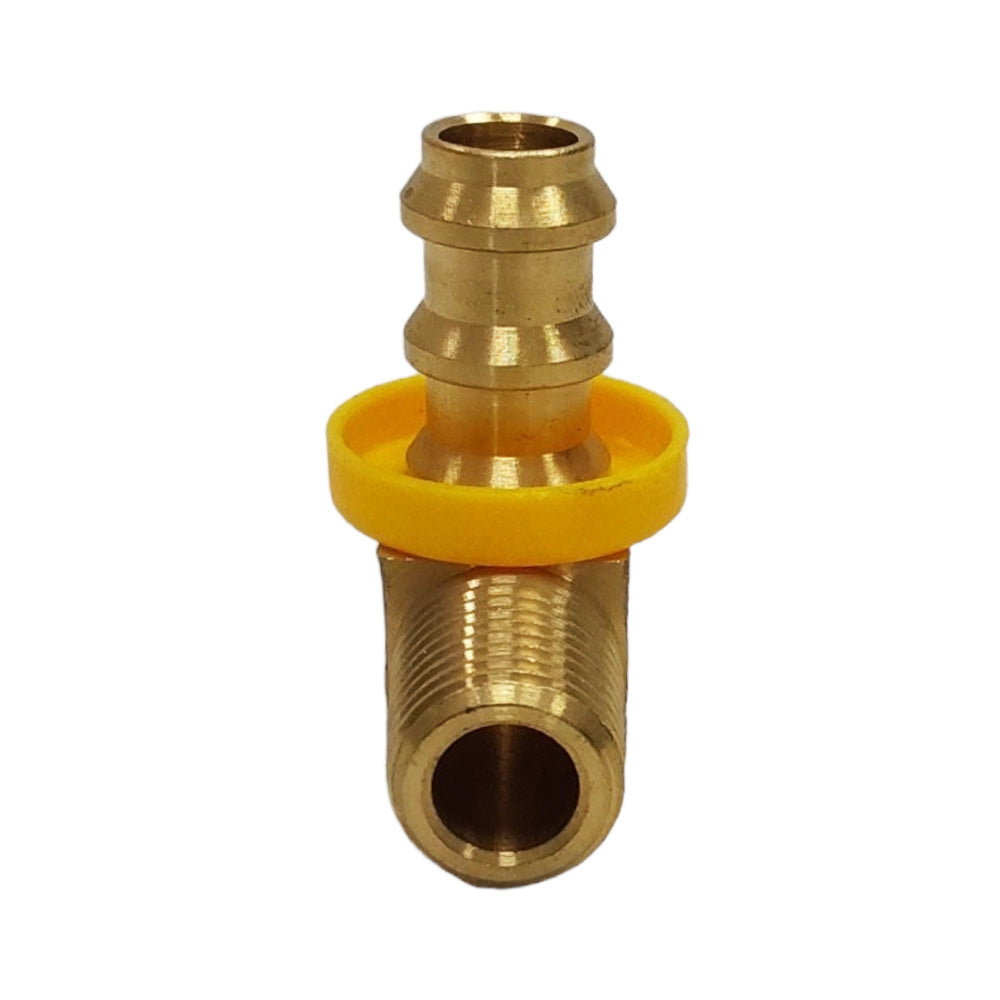 Proven Part Brass Adapter Fitting 90 Degree 1/4" Npt X 3/8" Hose Barb Harley Fuel Oil Line