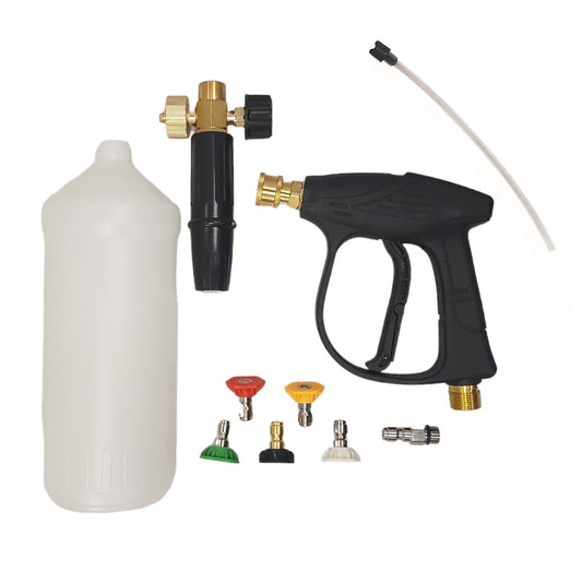 Proven Part 1/4In Pressure Washer Gun Car Wash Lance With Foam Bottle And Tips