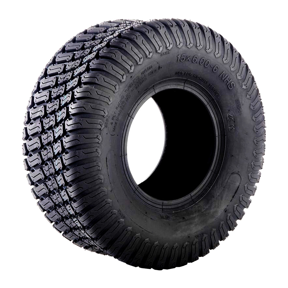 Set 2 15x6.00-6 Lawn Mower Tires 4 Ply 15x6.00x6 Turf Master Tire 15x6-6 M137627