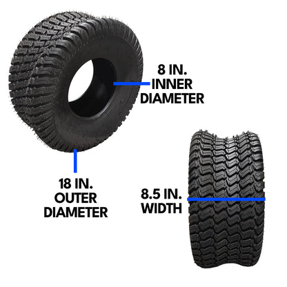 Proven Part 18X8.5-8 Turf Lawn Mower Tractor Tire 18X8.50-8 4 Ply Tubeless Set Of 2
