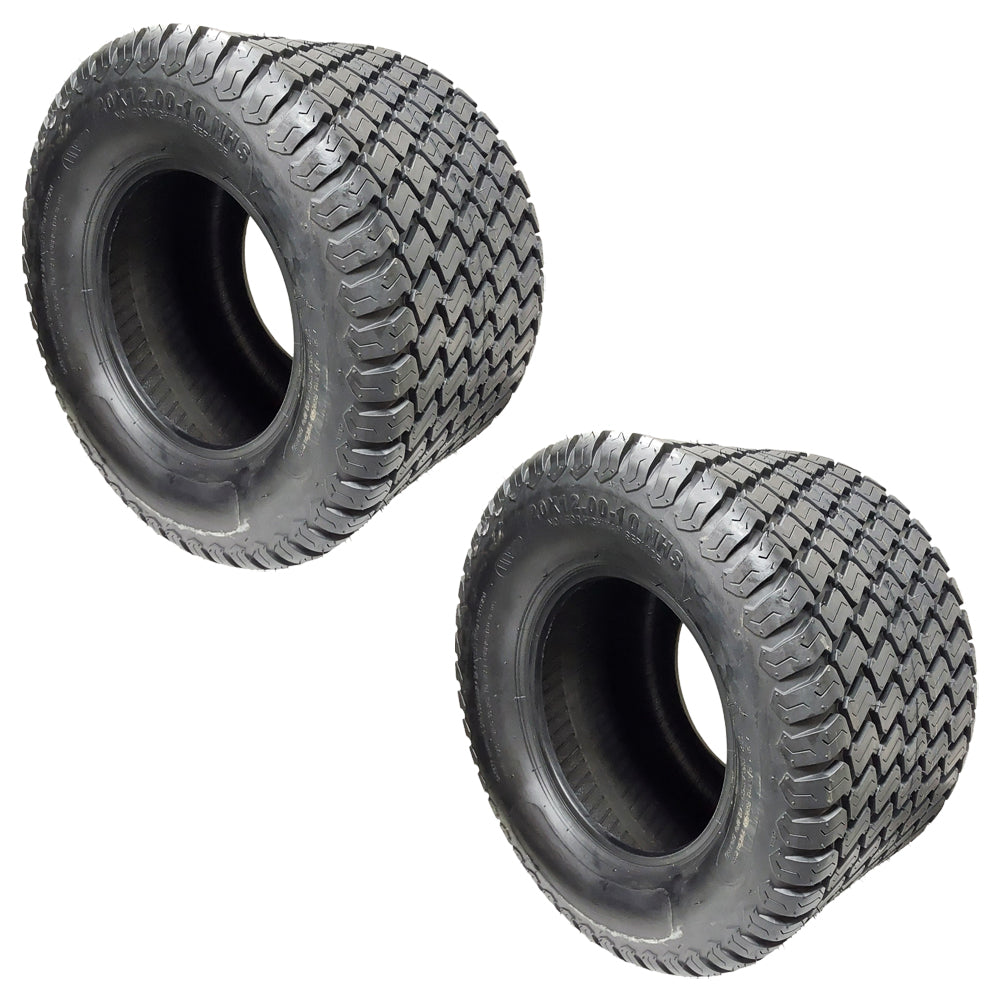 Proven Part 2- 20x12-10 Lawn & Garden Mower Tractor Turf Tires 4 Ply 20x12x10 Tubeless