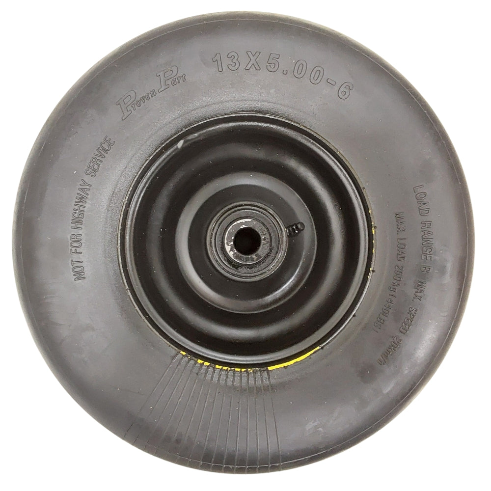 2 Pk Proven Part No-Flat Solid Tires 13X5.00-6 Fit John Deere TCA13769, TCA12430, TCA26303 ORIGINAL HUB PAINTED BLACK