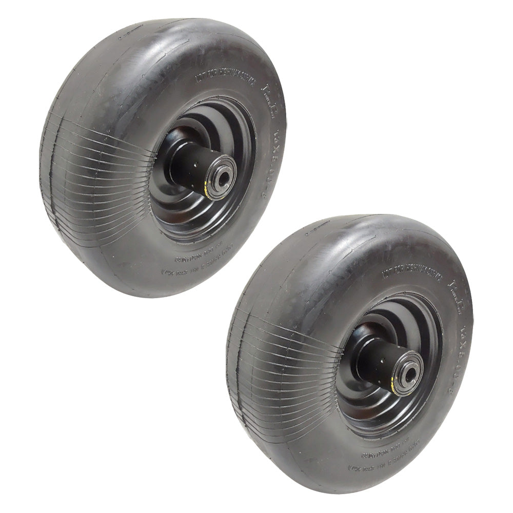 2 Pk Proven Part No-Flat Solid Tires 13X5.00-6 Fit John Deere TCA13769, TCA12430, TCA26303 ORIGINAL HUB PAINTED BLACK