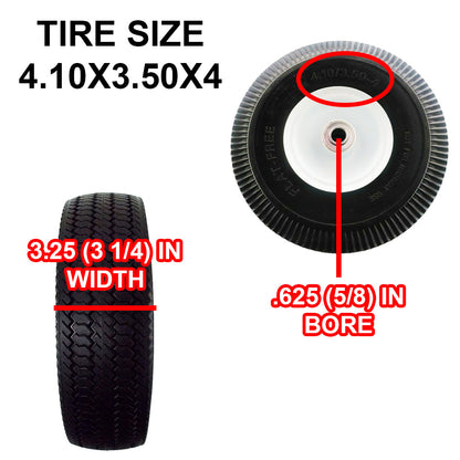 Proven Part 4.10X3.50X4 No Flat Foam Puncture Proof Front Tire For 14302 4164205 Walk Behind Blowers