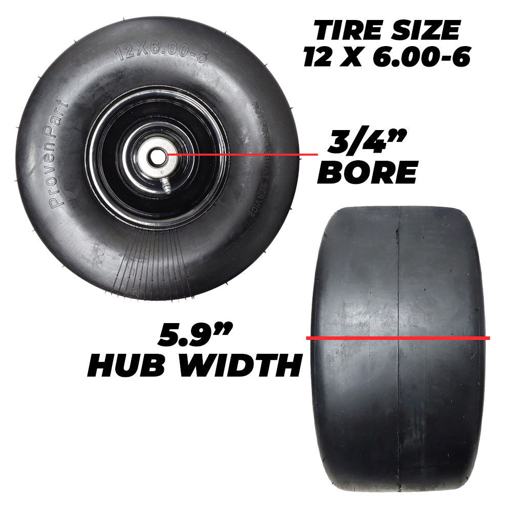 Proven Part No Flat Tire Assembly Fits Toro 145-4692 12x5-6 145-4649, 99-5107, 145-4673