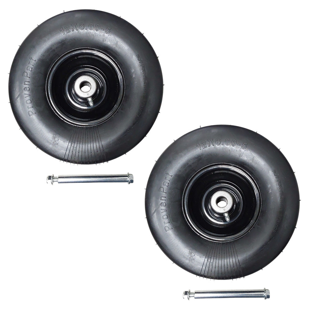 Proven Part 2- No Flat Tires Fits Toro 145-4692 12x5-6 Complete Wheel With Axle And Bearings