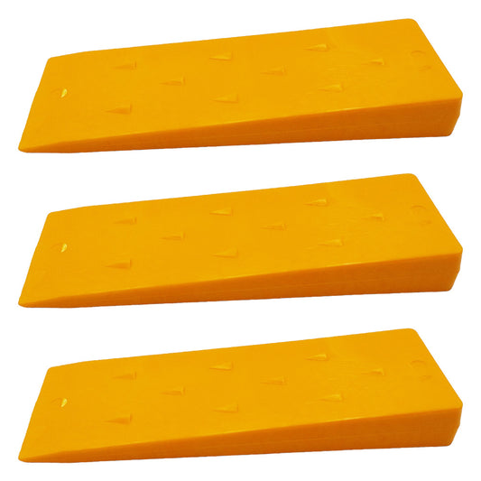 Proven Part Set Of 3 Tree Cutting Yellow 8 Inch Plastic Spiked Tree Falling Felling Wedges