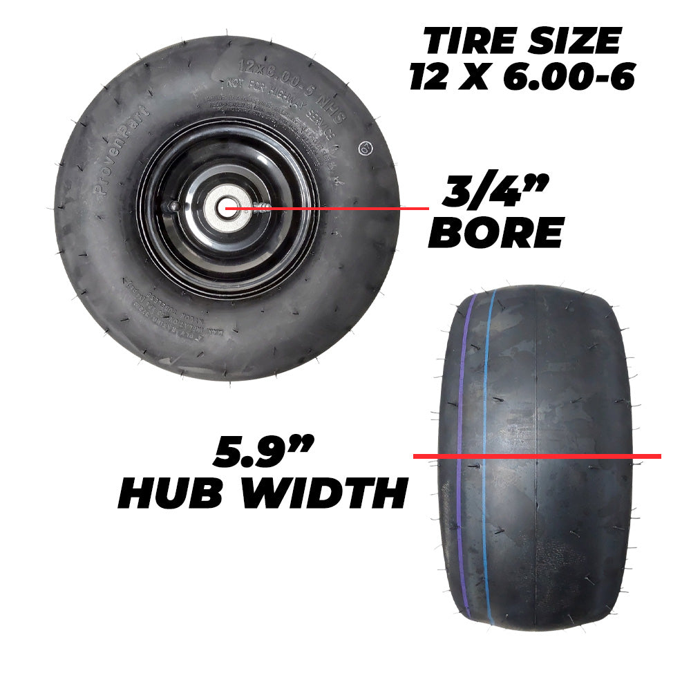 Proven Part Tubeless Air Filled Tire Assembly Fits 145-4692 complete wheel with Axle and bearings