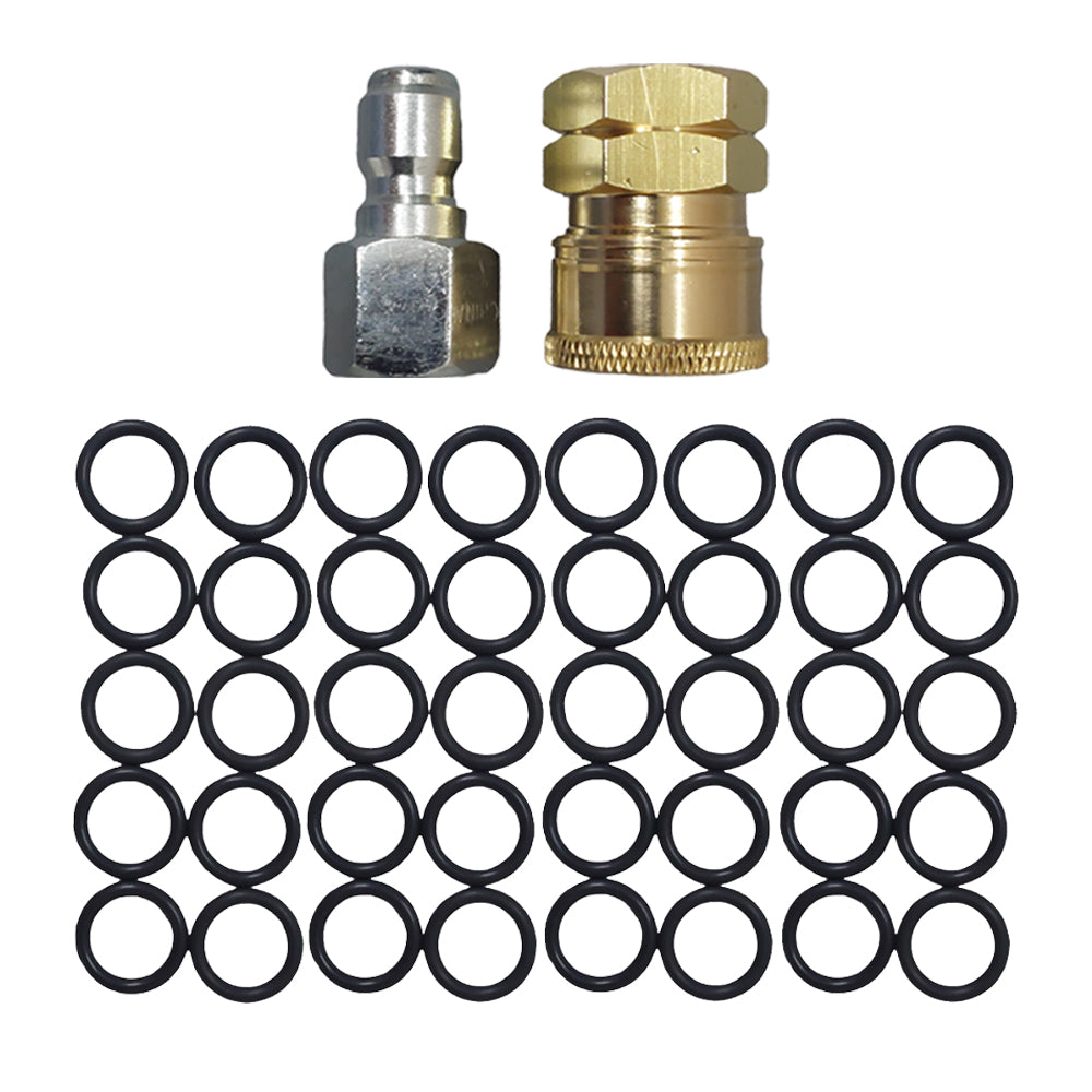 Proven Part 40 PK 3/8" High Temperature O-Rings, Quick Connect To 3/8" Female, Plug 3/8" Female Stainless