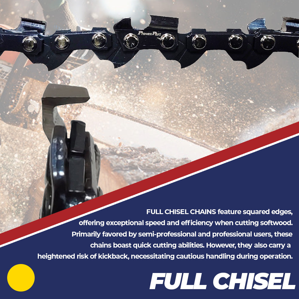 Proven Part 1-Pack 18" Full Chisel Chain Fits Stihl MS230Cbe 3687-005-0068 .325" .050G 68DL
