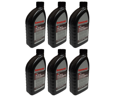 Proven Part 6-Pack Kawasaki Ktech 4-Cycle Engine Oil  15W-50 Full Synthetic 1 Qt Bottles- 99969-6501