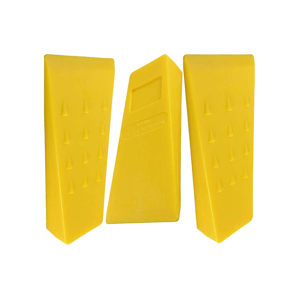 3 PACK 5.5 IN. YELLOW PLASTIC SPIKED TREE FELLING CHAINSAW WEDGES LOGGING TOOLS REPLACE 23562