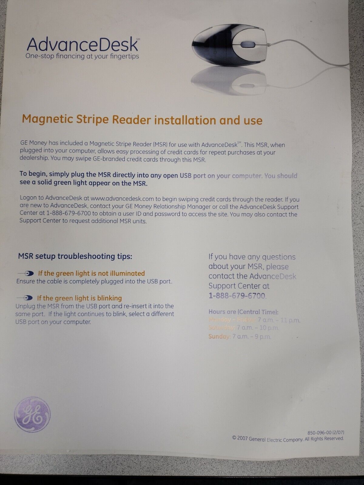 Proven Part New 2-Track MaGTek 850-046-00 Magnetic Strip Swipe Card Reader