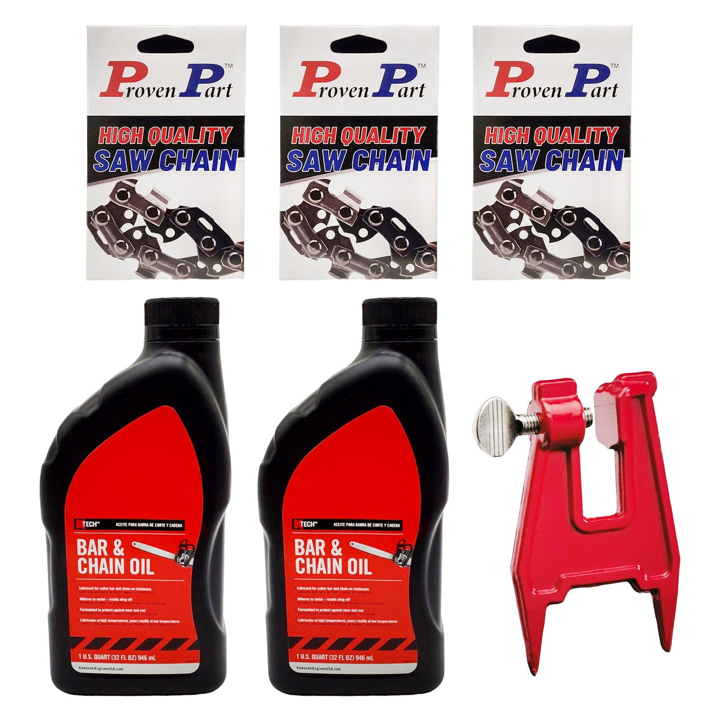 Proven Part (3) 18" Full Skip Chain For 18" Bar 0.325" Pitch .050" Gauge 72DL For Husqvarna 5018409-72 (2) Qt Oil (1) Stump Vise