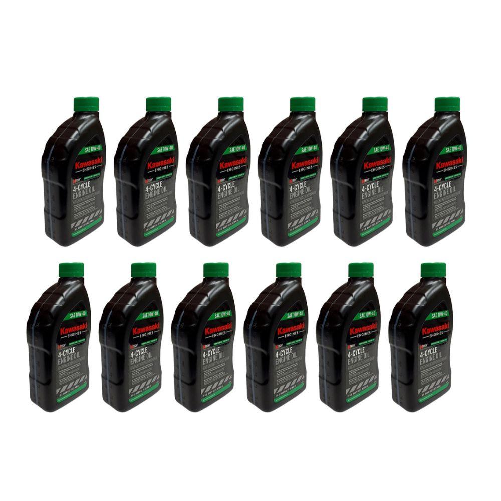 Proven Part 12-Pack Kawasaki Ktech 4-Cycle Engine Oil 10W-40 1 Qt Bottles- 99969-6296
