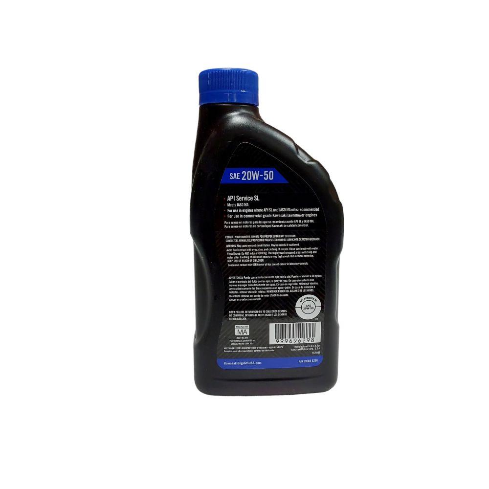 Parte probada, paquete de 12 aceites para motor Kawasaki Ktech de 4 tiempos, 20W-50, botellas de 1 cuarto de galón, 99969-6298