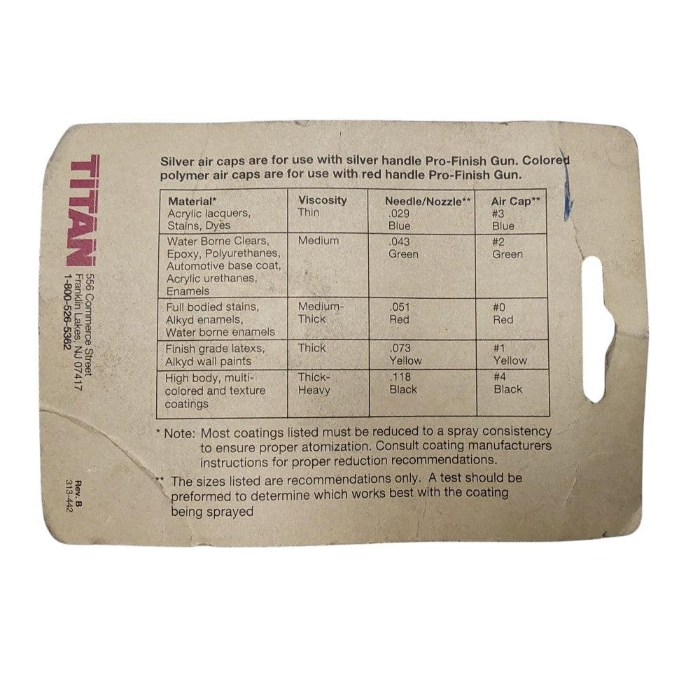 Genuine Titan Air CAP #1 Silver & CSA 770-615 Fits Maxum II HVLP, Maxum Elite HVLP Spray Guns