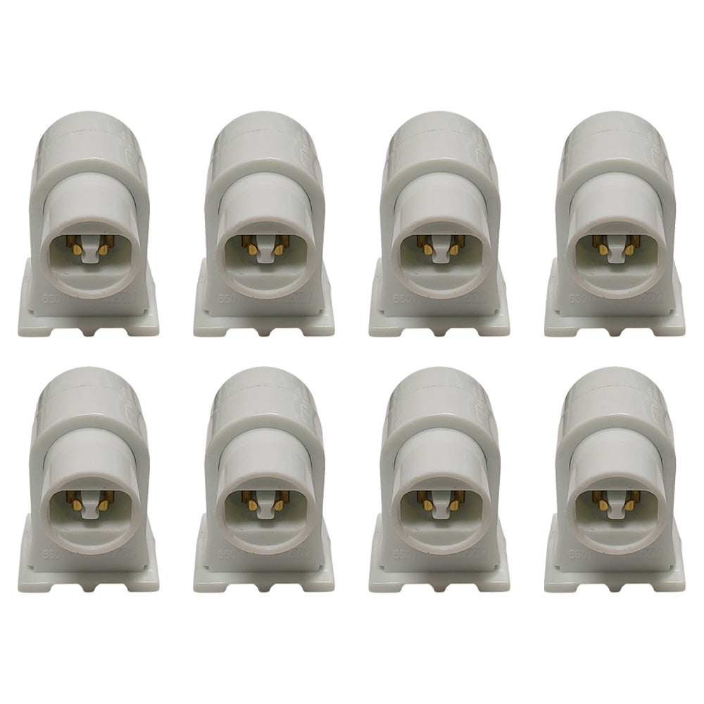 8 PK SatCo 80-1498 Fluorescent Light Sockets for linear T8/T12 style fluorescent lamps