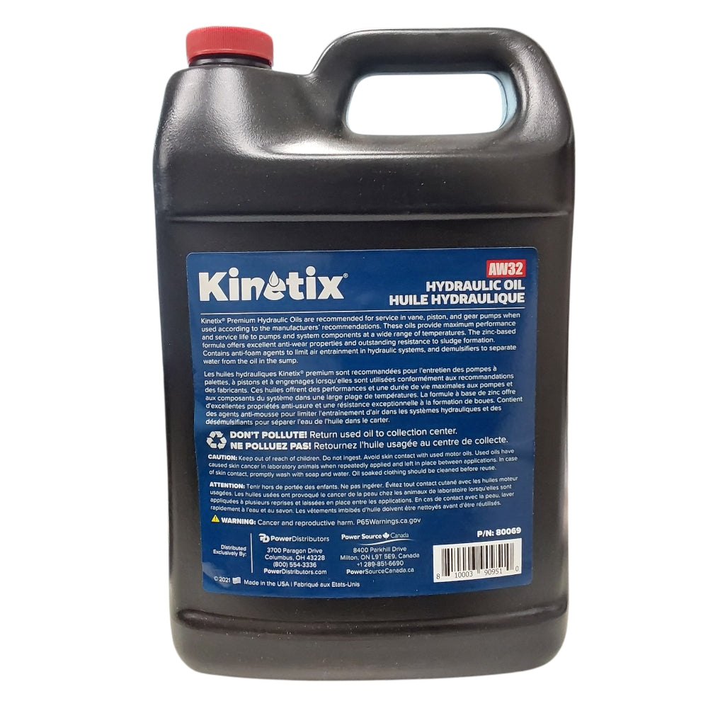 Kinetix Hydraulic Fluid, AW-32 1 Gallon Bottle 80069 116-1218 F932-01