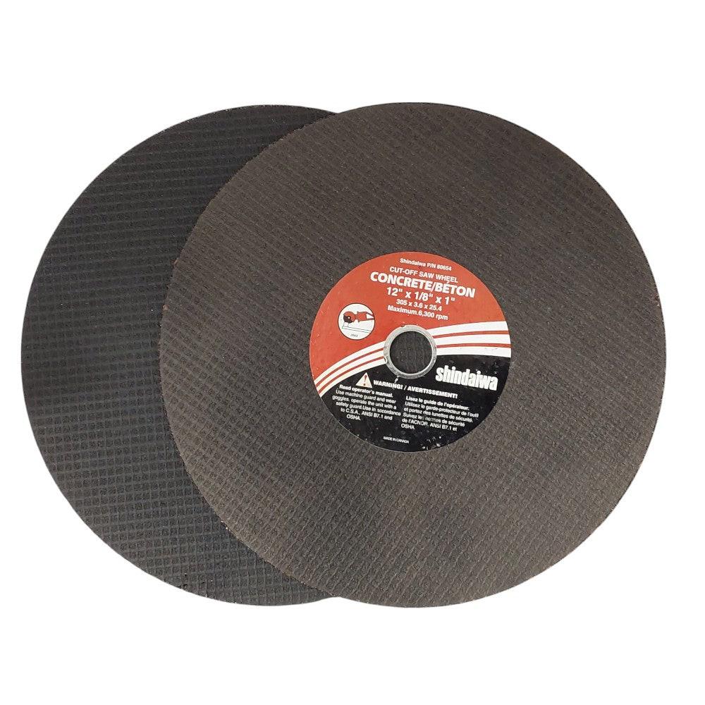 2 Pk Genuine Shindaiwa 12" Cut-Off Saw Wheels 80654 Fit EC7500, EC7600 cut-off saws