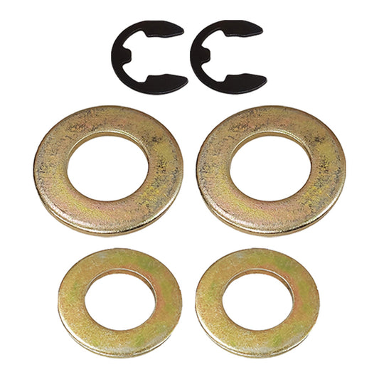 RIDING LAWN MOWER FRONT WHEEL KIT 2 INNER WASHERS 2 OUTER WASHERS 2 CLIPS REPLACE 532121749 532121748 812000029 02-020 9372