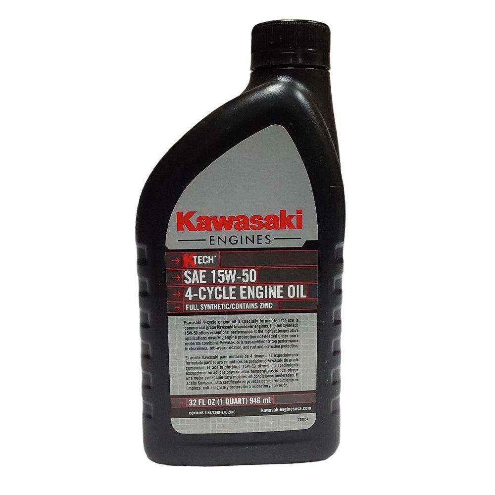 Parte 1 probada: Aceite para motor de 4 tiempos Kawasaki Ktech 15W-50, botellas totalmente sintéticas de 1 cuarto de galón, 99969-6501