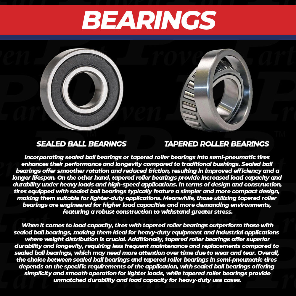 13X5-6 Black Rim Solid Smooth Puncture Proof No-Flat Tires Fit 72460039 Includers Axle Bolt Dust Coversand BearingS Replace 77410035