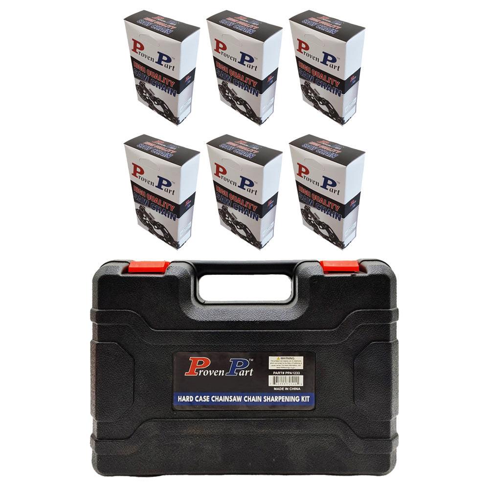 Pieza probada Cadena de cincel completa de 6-16" 3/8Lp .043G 55Dl, limas, barra guía para talar cuña