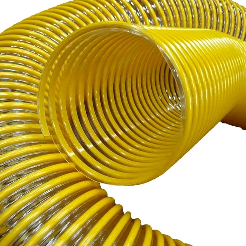 Manguera para cargadores de hojas de desechos de pieza probada para 810508 (7" X 12,5') Helicoidal de plástico amarillo de pared de 0,030" con cable de soporte
