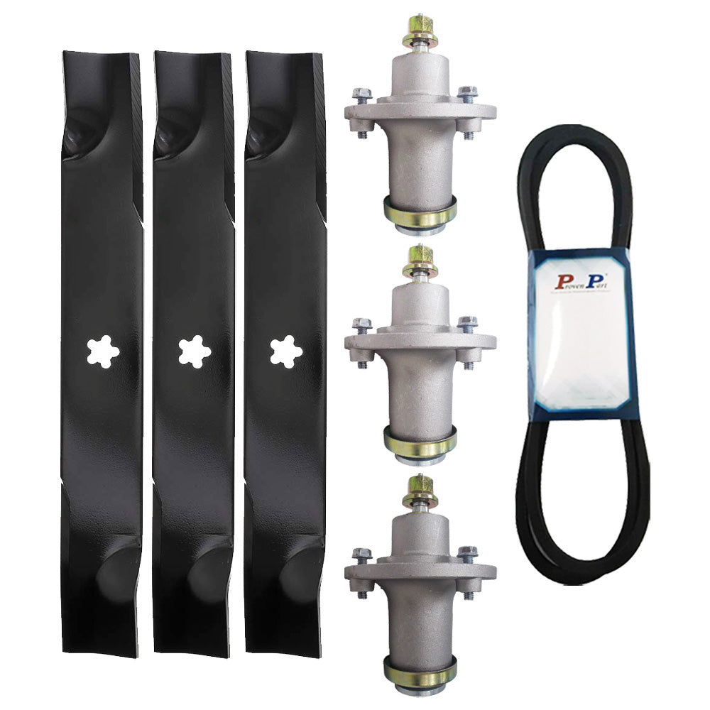 Proven Part 52 Inch Kit Blades Spindles Belt 15088 95-085 12719 539112170 539112079 522811301