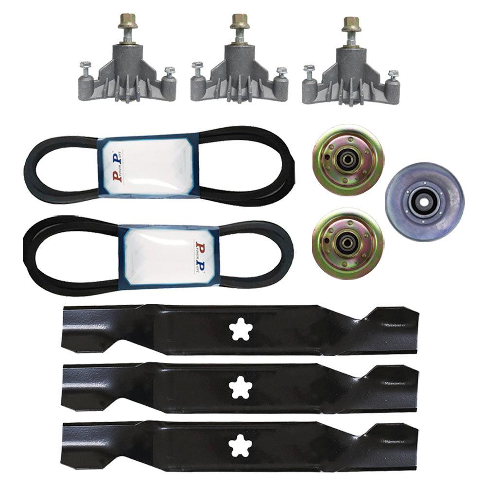 Proven Part Deck Rebuild Kit Compatible With Craftsman Sears Spindles Blades Belt Pulleys 532130652 131494